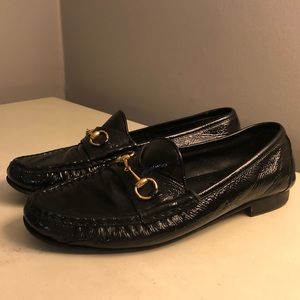 Gucci Patent Leather Horsebit Loafers